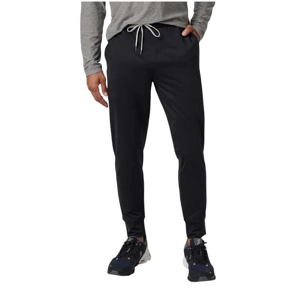Vuori Men's Sunday Performance Jogger L Black Style #V416 Tech Pants Zip Pockets